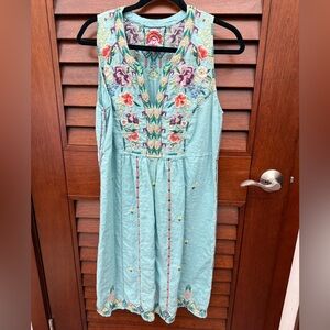 Embroidered Sleeveless Dress